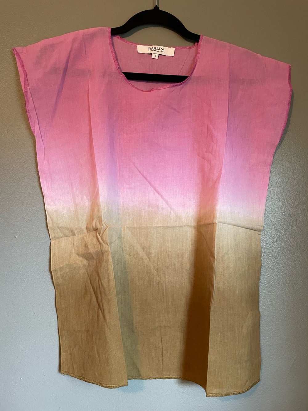 New Barara Ethnic Sz Small Women’s Pink Brown Ombré Sleeveless Blouse Top Shirt!